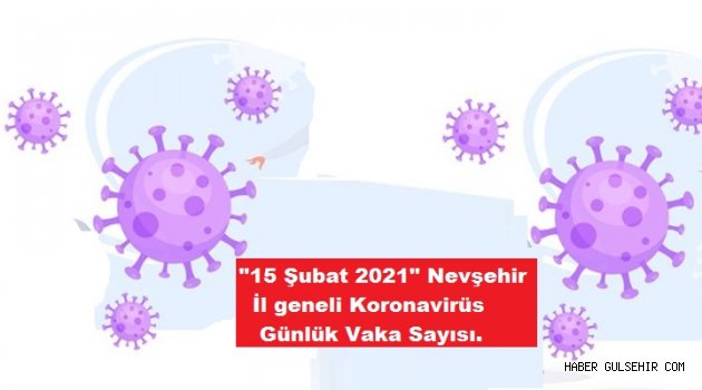 "15 Şubat 2021" Nevşehir İl geneli Koronavirüs Günlük Vaka Sayısı.