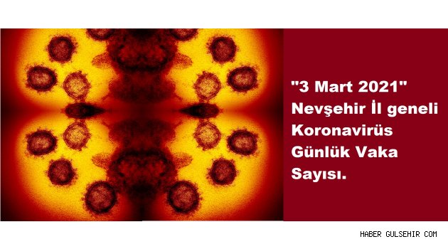 "3 Mart 2021" Nevşehir İl geneli Koronavirüs Günlük Vaka Sayısı.