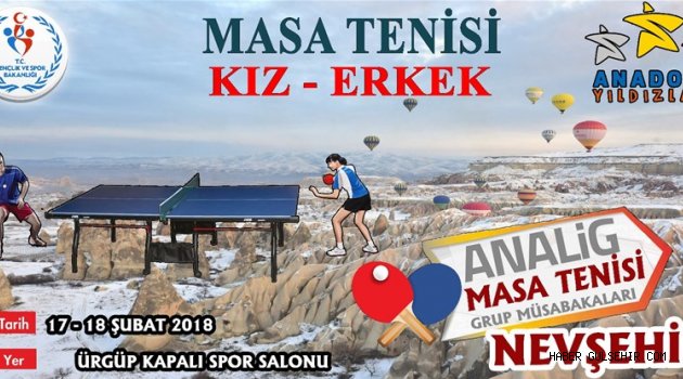 Analig Masa Tenisi Müsabakaları Nevşehir de.