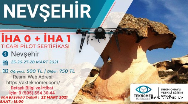 Drone Eğitimi Nevşehir'de 9. kez Düzenlenecek.