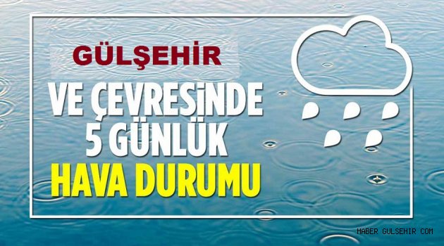 Gülşehir 5 Günlük Hava Tahmin Raporu = (14 - 18 Mayıs )