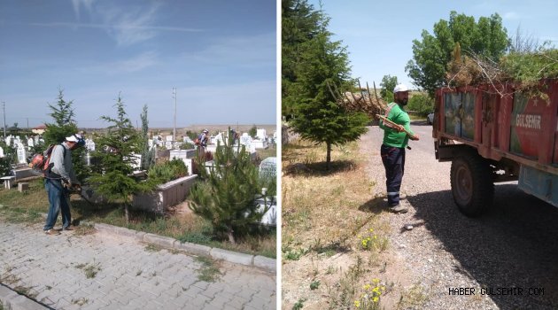 Gülşehir Belediyesi Bayram Öncesi Mezarlık Temizliğini Tamamladı