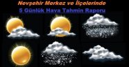 Nevşehir ve İlçelerinde Önümüzdeki 5 Günlük Hava Durumu