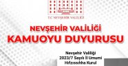 Nevşehir Valiliği 2023/7 Sayılı İl Umumi Hıfzıssıhha Kurul Kararı