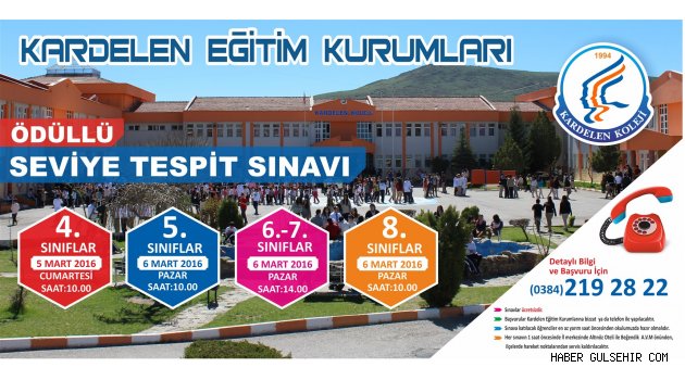 Kardelen Eğitim Kurumları "Ödüllü Seviye Tespit Sınavı" Başvuruları Başladı.