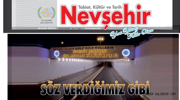NEVŞEHİR BELEDİYE'Sİ BÜLTENİ YAYINDA