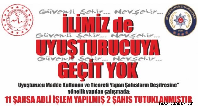 Nevşehir’de Uyuşturucuya Geçit Yok.