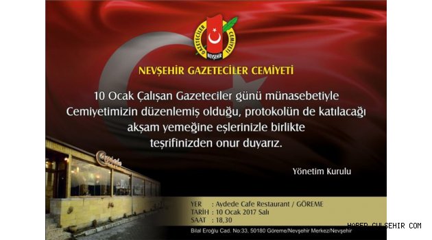 Nevşehir Gazeteciler Cemiyeti, 10 Ocak'ta Birlik mesajı verecek.