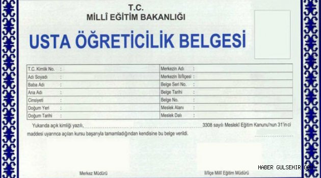 NEVŞEHİR'DE USTAÖĞRETİCİLİK KURSLARI BAŞLIYOR