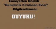 Emniyetten Önemli ''Günübirlik Kiralanan Evler'' Bilgilendirmesi. 