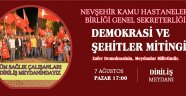 Genel Sekreter ÇÖMÇE'den Sağlık Çalışanlarına Demokrasi ve Şehitler Mitingi Çağrısı
