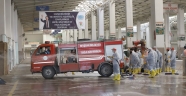 HAFTA SONU KURULACAK OLAN PAZAR ÖNCESİNDE KAPALI PAZAR YERİ DEZENFEKTE EDİLDİ